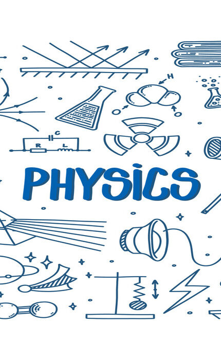 physics-doodle-with-magnet-prism-telescope-and-atom-hand-drawn-science-items-physics-theory-elements-and-formula-equation-isolated-in-white-background-doodle-illustration-vector